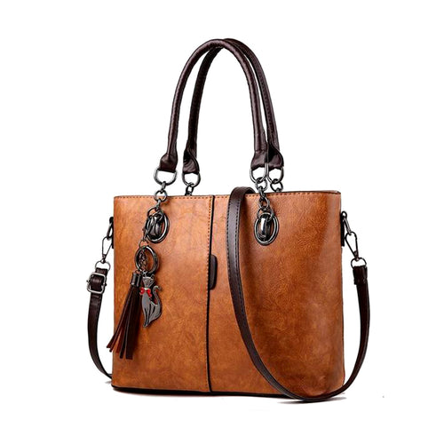Clementine Leather Feel Large Tote